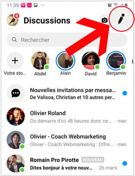 Créer une discussion de groupe sur Messenger